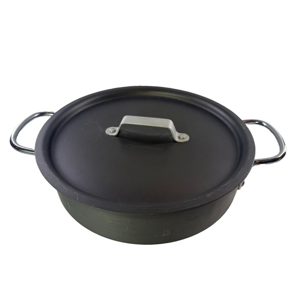Vtg Commercial Calphalon 5003 3 QT Hard Anodized Sauté Pan w Lid 10" Toledo USA